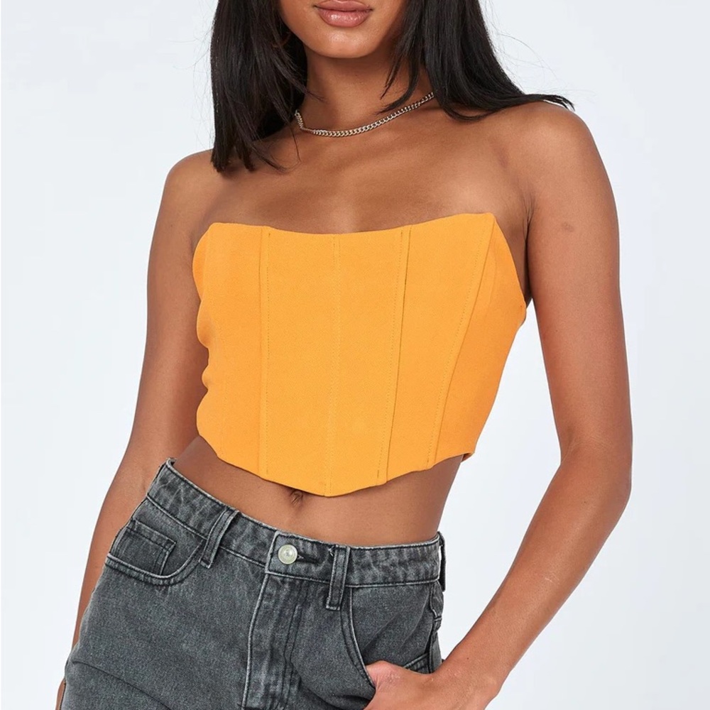 Carlie Corset Top Orange